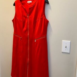 Calvin Klein Red Sleeveless Dress